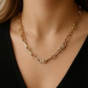 Michael Kors Gold Logo Chain Necklace